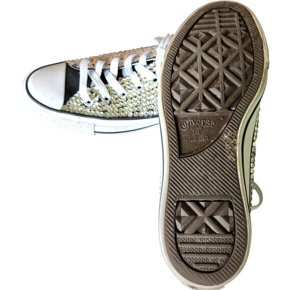 Custom Converse All Star Low-Top Sneakers w/Rhinestone Embellishments  Women's 7 - Picture 10 of 10